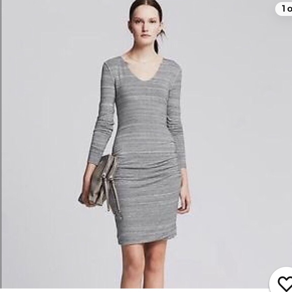 Banana Republic Heather Gray Long Sleeve Dress